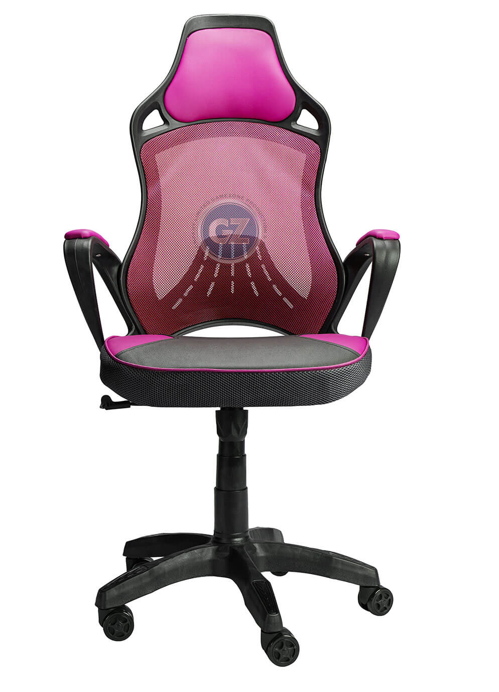 Ghế game, ghế văn phòng S550 chân xoay màu hồng - GameZone